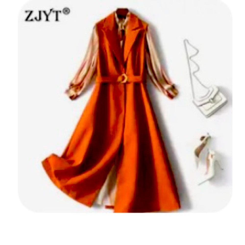 Long dress with sleeveless jacket